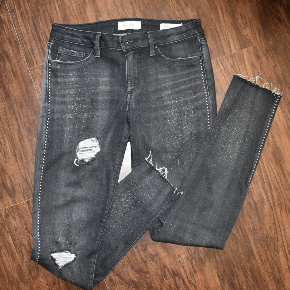 Studded distressed jeans size 27